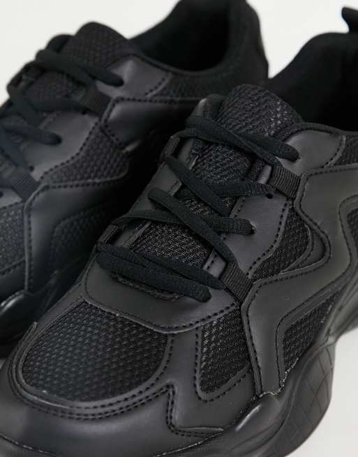 Truffle Collection – Czarne buty sportowe na masywnej podeszwie, 4 z 4