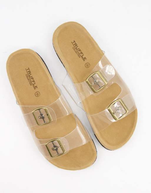 Clear discount footbed sandals