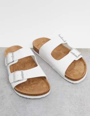 white two strap sandals