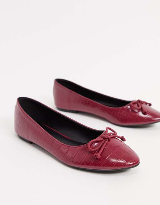 Burgundy shoes women's store flats