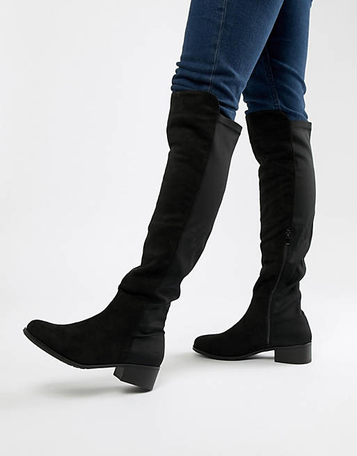 Truffle Collection Elastic Flat Over Knee Boots