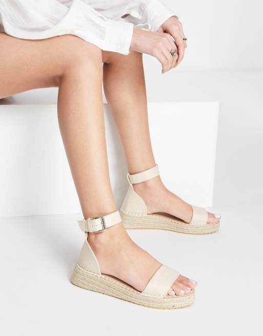 Ankle wrap espadrille flat sandals sale