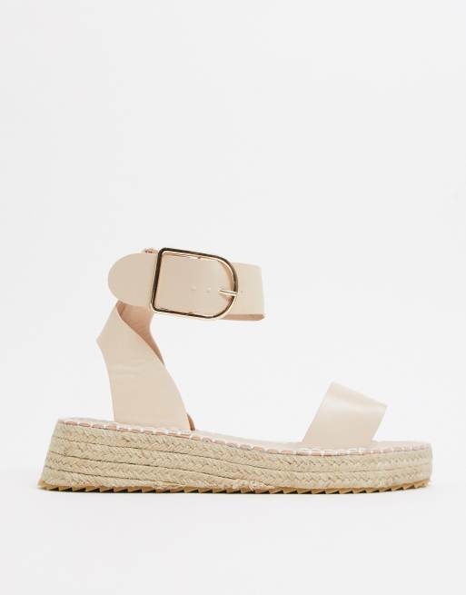 Truffle Collection espadrille flatform sandals in beige | ASOS