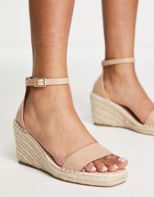 Truffle Collection - Espadrille-Sandalen mit Keilabsatz in Beige-Neutral