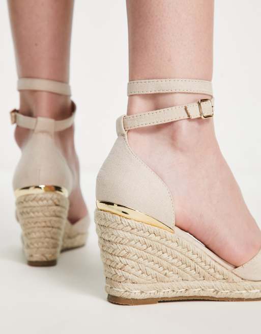 Asos design topic best sale espadrille wedges in beige