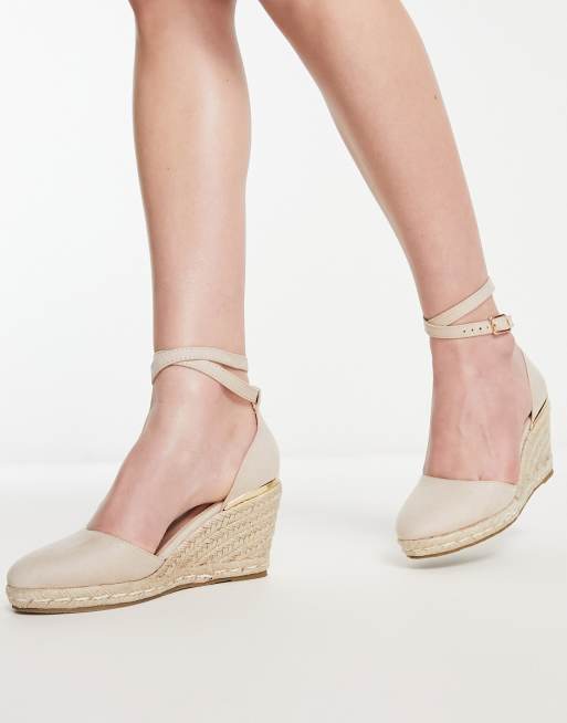 Asos design topic best sale espadrille wedges in beige