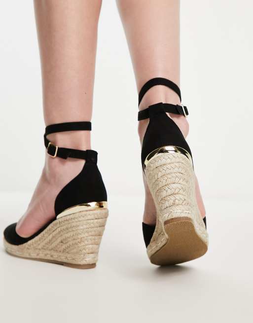 Espadrille Cream Suede Closed Toe Espadrilles - High Wedge