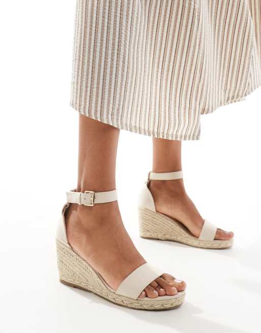 Truffle Collection – Espadrilles in Beige aus Jute mit Keilabsatz