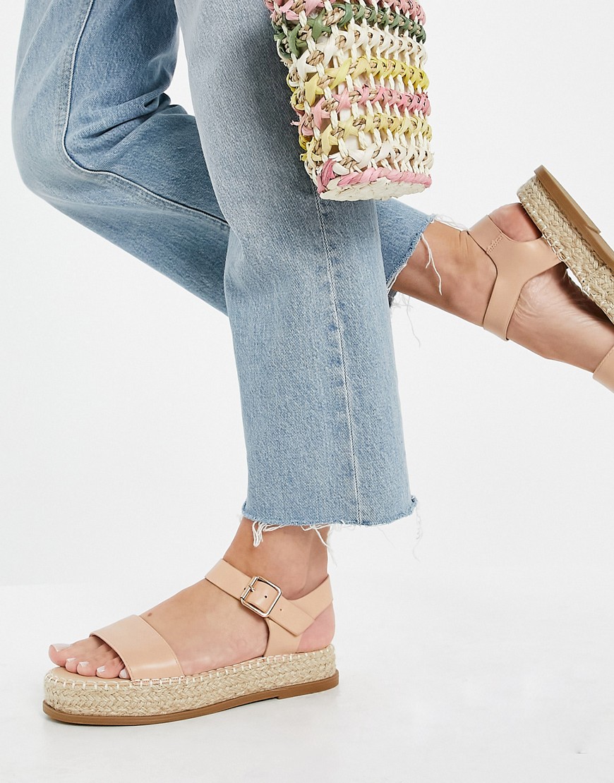 Truffle Collection – Espadrilles in Natur mit Plateausohle-Neutral