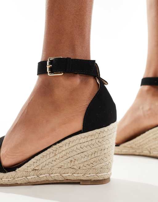 Black heeled espadrilles on sale