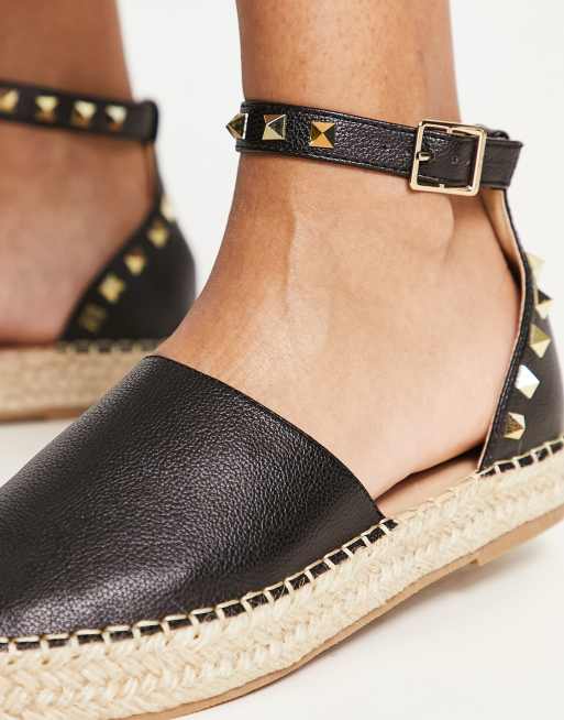 Truffle Collection - Espadrilles nere con borchie e cinturino alla caviglia, 2 di 4