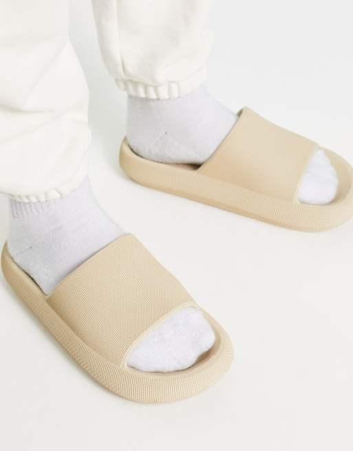Truffle Collection extra chunky sliders in cream, 3 of 4