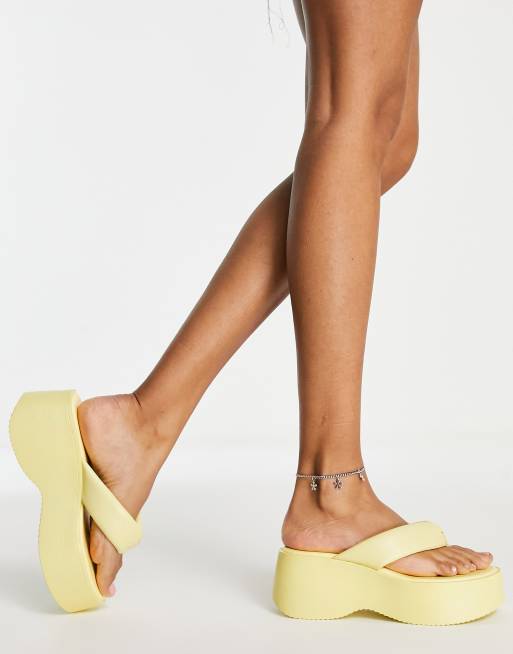 Yellow thong online sandals