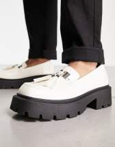 ASOS DESIGN chunky loafers in silver with all over diamante studs