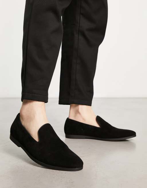 Asos black suede clearance loafers