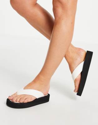 white platform thong sandals