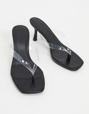 black flip flop heels