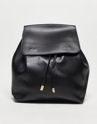 Truffle Collection foldover backpack in black
