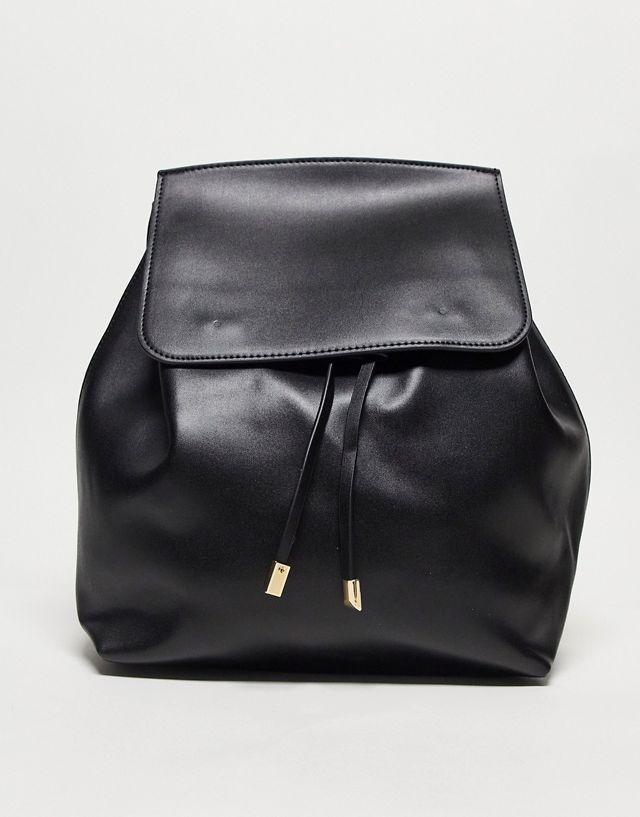 Truffle Collection foldover backpack in black