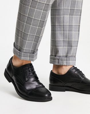 Truffle Collection formal lace up brogues in black