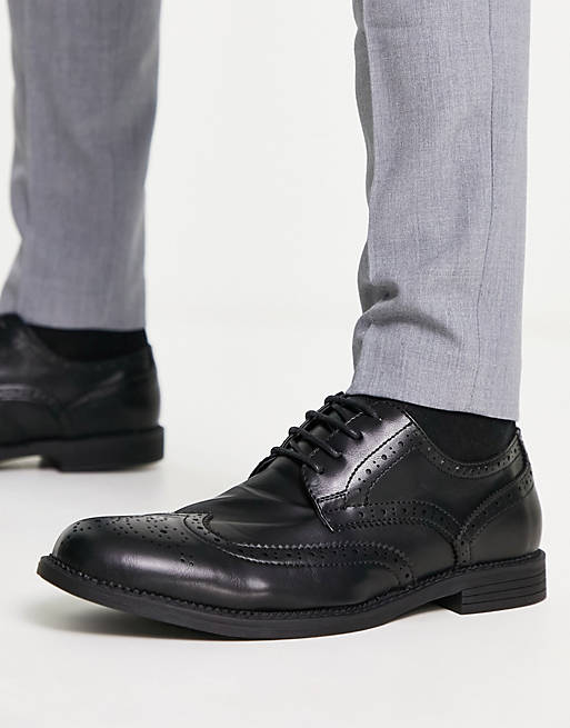 Truffle Collection formal lace up brogues in black | ASOS
