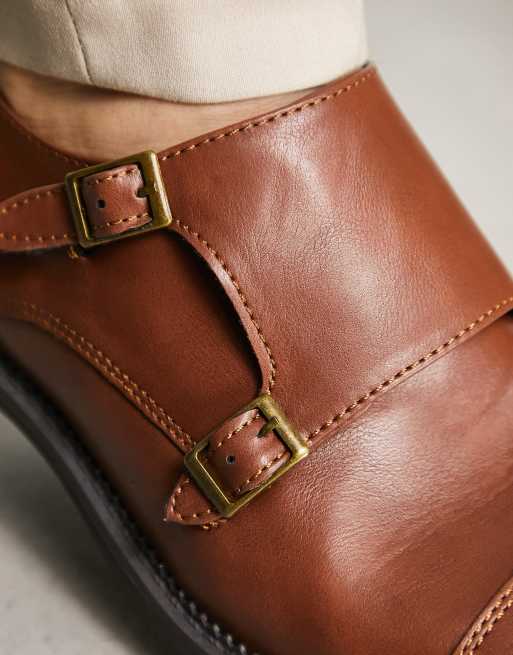 Truffle Collection Formal Monk Shoes In Tan | Asos