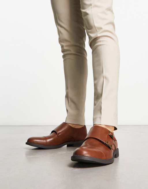 Mens tan hot sale monk shoes