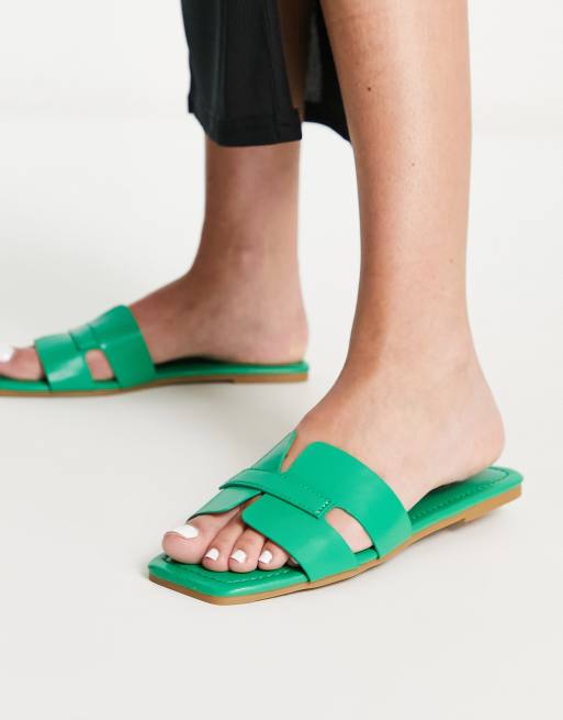 Green slip sale on sandals