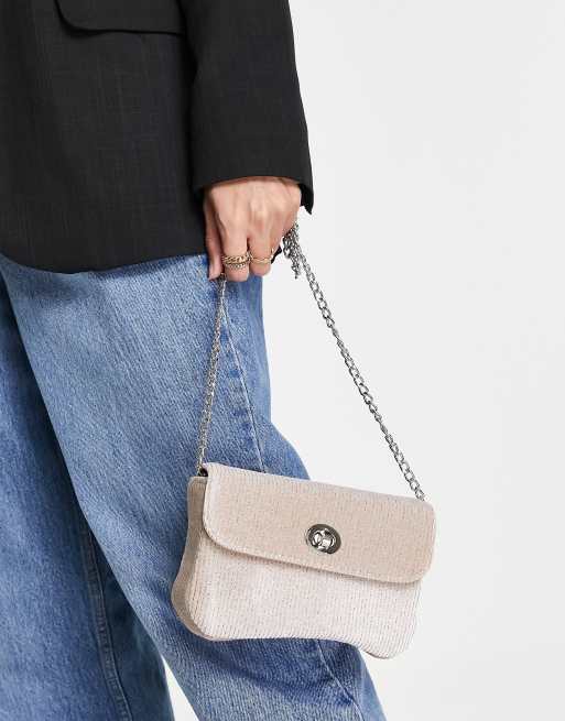 Truffle Collection glitter crossbody bag in beige ASOS