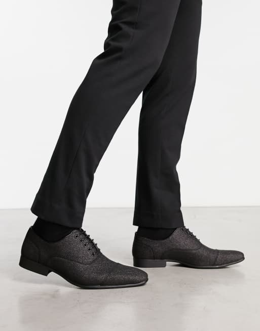 Truffle Collection – Glitzernde Oxford-Schnürschuhe in Schwarz