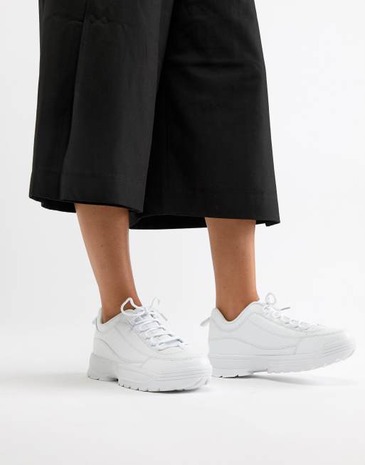 truffle collection white solid sneakers