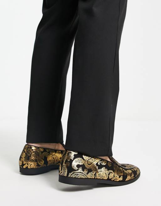 Truffle Collection – Guldmönstrade loafers, 2 av 4