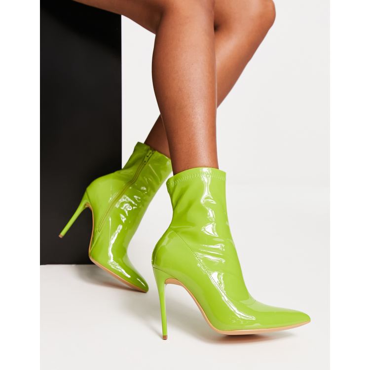 Lime green outlet sock boots