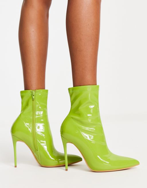 Green patent leather clearance boots