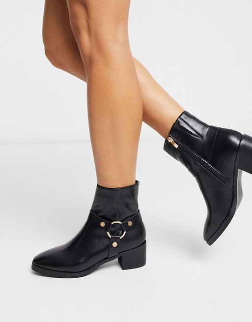 Truffle Collection heeled boot with buckle detail