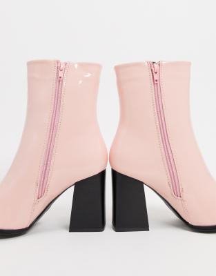 pink heeled boots