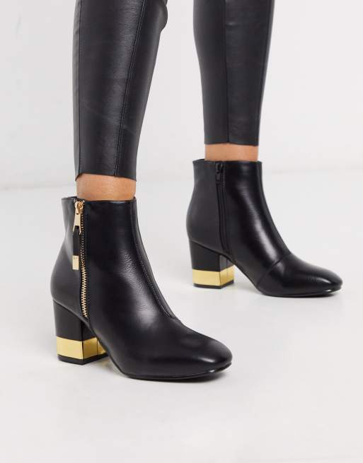 truffle collection heeled knee high boots in black