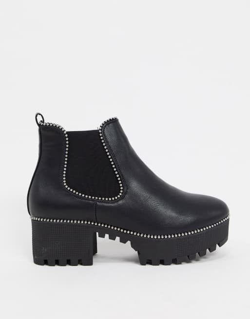 truffle collection hardware detail chelsea boots in black