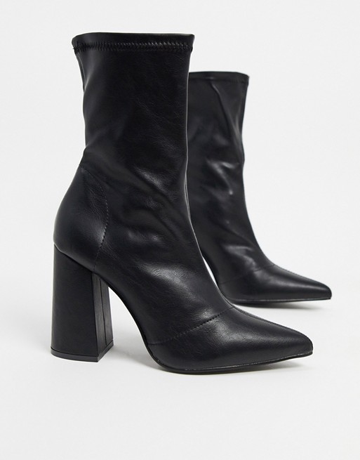 Truffle Collection heeled sock boots in black