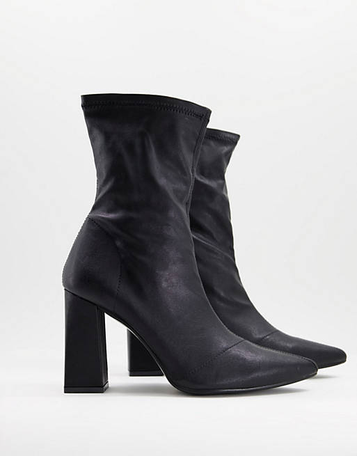 Truffle Collection heeled sock boots in black