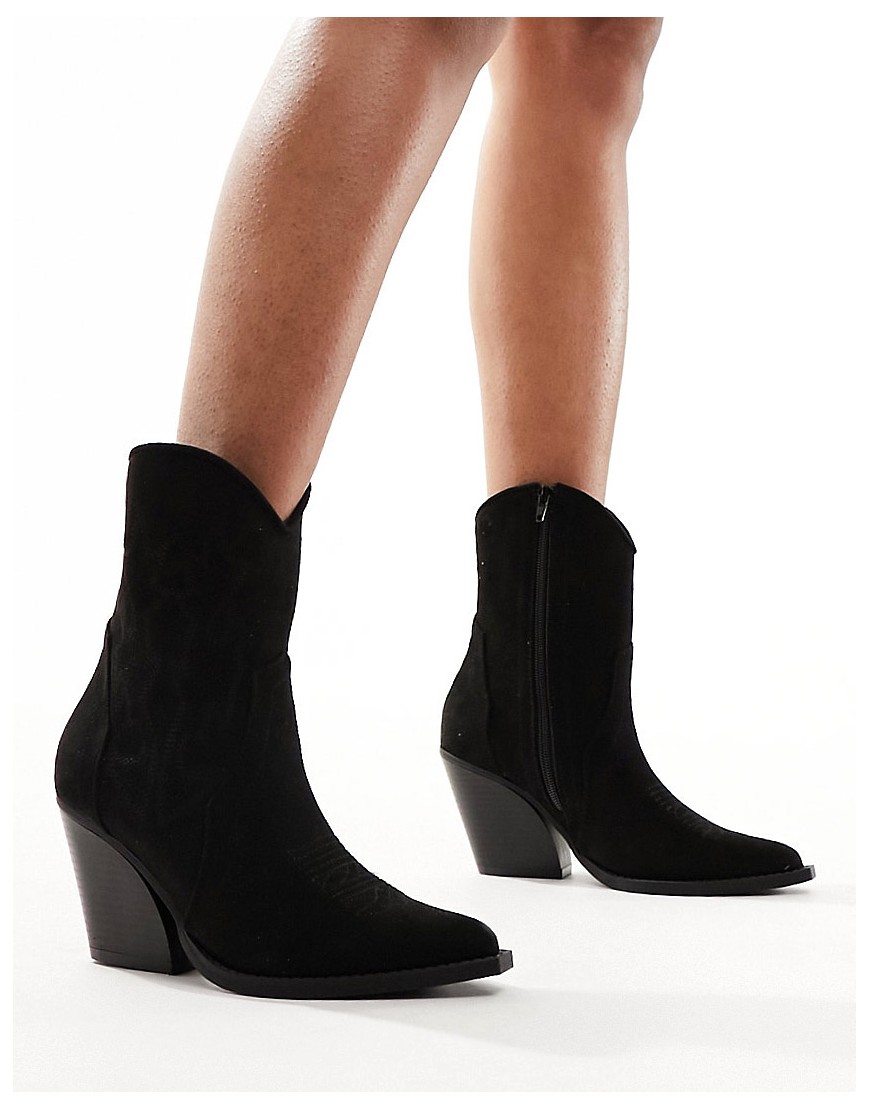 Truffle Collection heeled western ankle boots in black