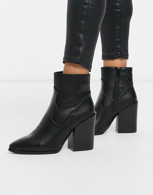 Truffle Collection heeled western boots in black