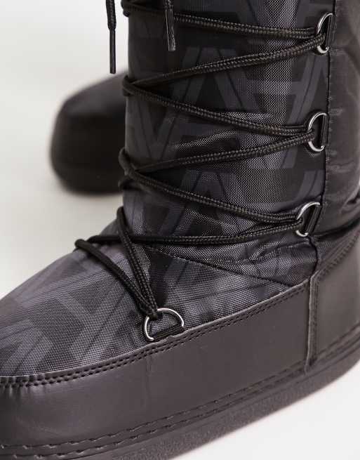 Truffle Collection high leg snow boots in black