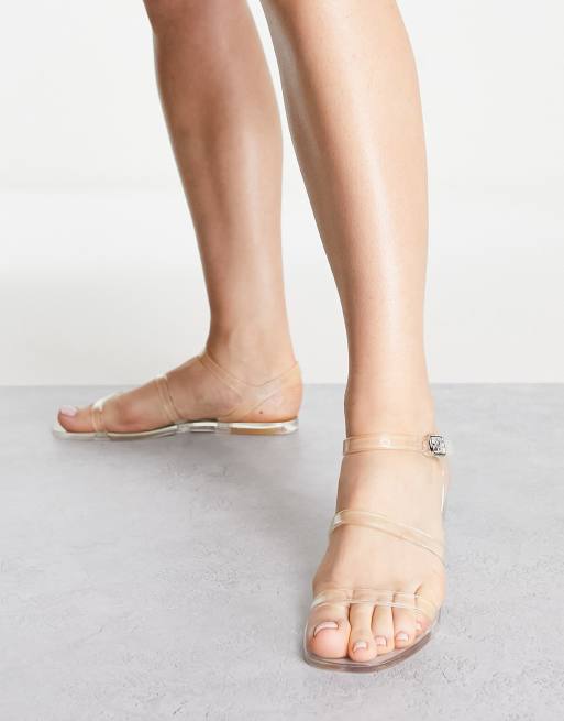 Clear jelly flat sandals top