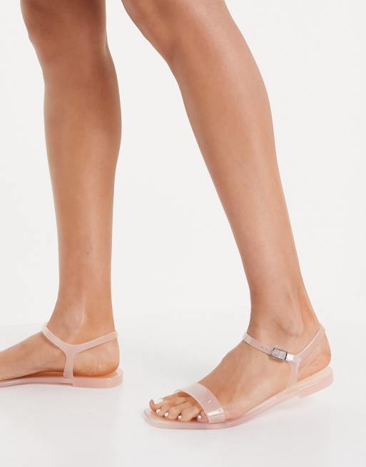 Truffle Collection jelly sandals in blush ASOS