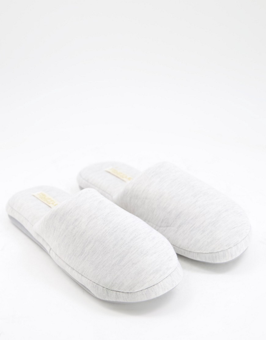 Truffle Collection jersey mule slipper in gray