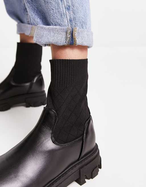 Knitted sock boots on sale black