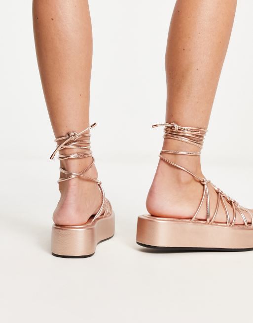 Rose gold store 2 strap sandals