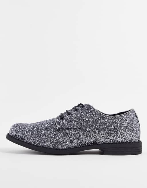 Truffle Collection lace up brogues silver glitter | ASOS