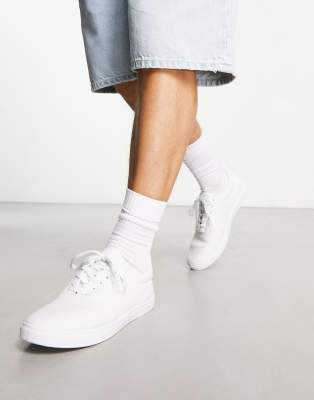 Truffle Collection Truffle Collection lace up plimsolls in white